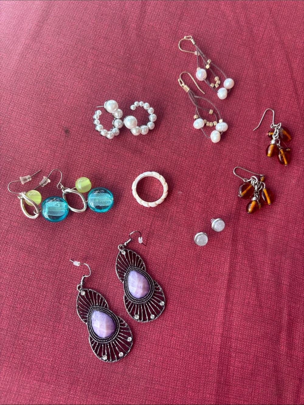 Earring bundle and a seashell style ring